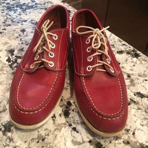Sebago boat dockside dock Oxfords 8.5 Red